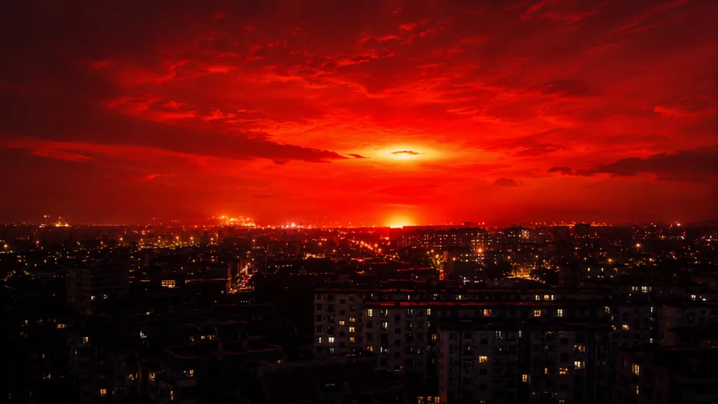 céu vermelho realista
